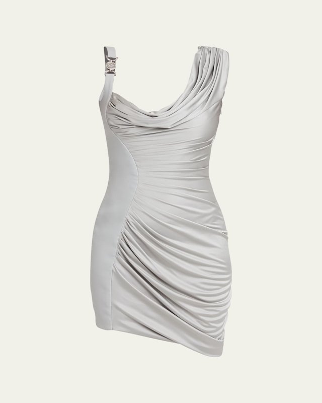 Draped Liquid Jersey Mini Cocktail Dress